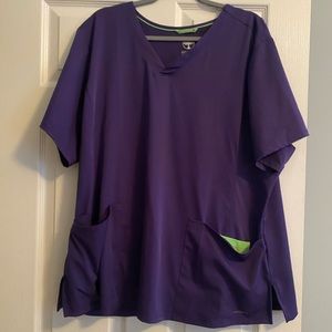 Healing Hands purple scrub top